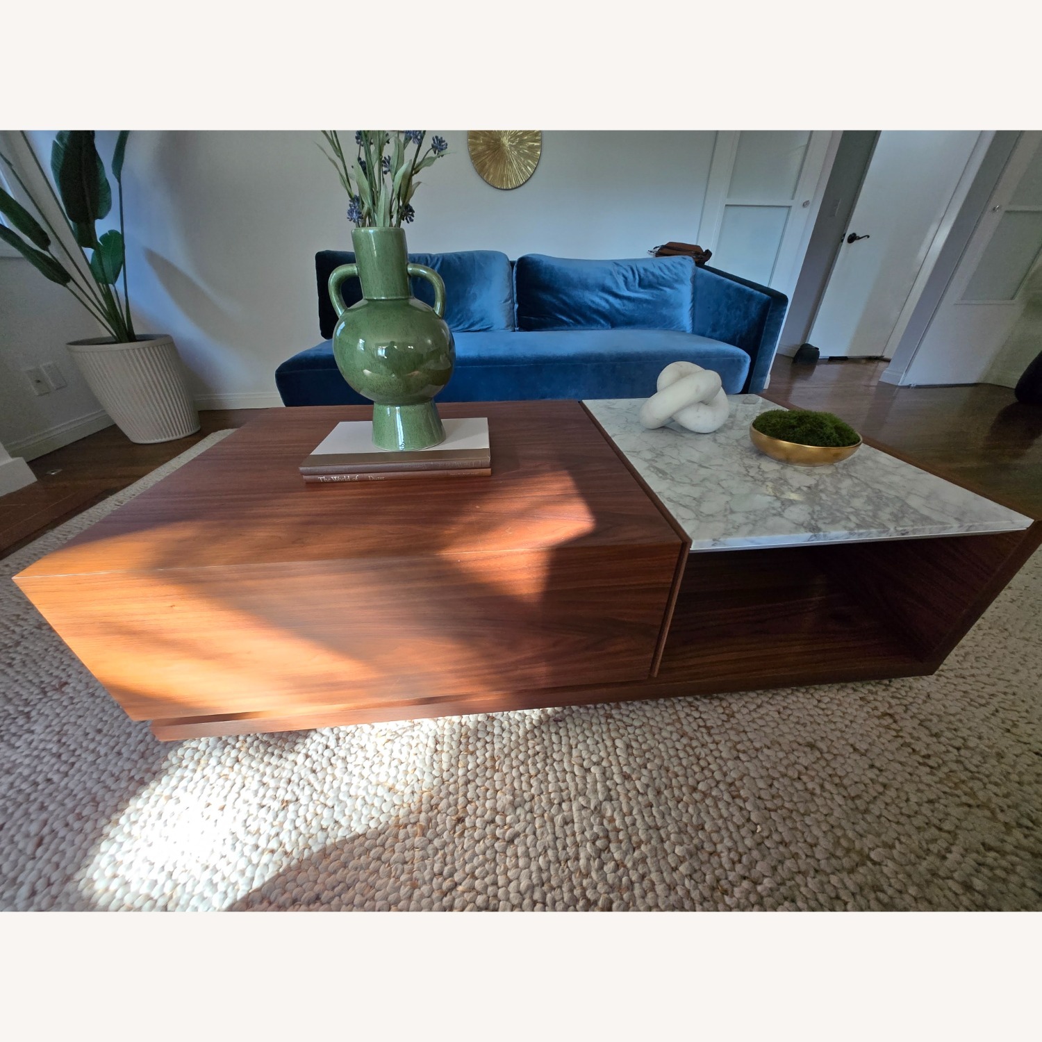 Rove Concepts Truman Walnut and Marble Coffee Table - image-1