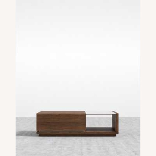 Used Rove Concepts Truman Walnut and Marble Coffee Table for sale on AptDeco