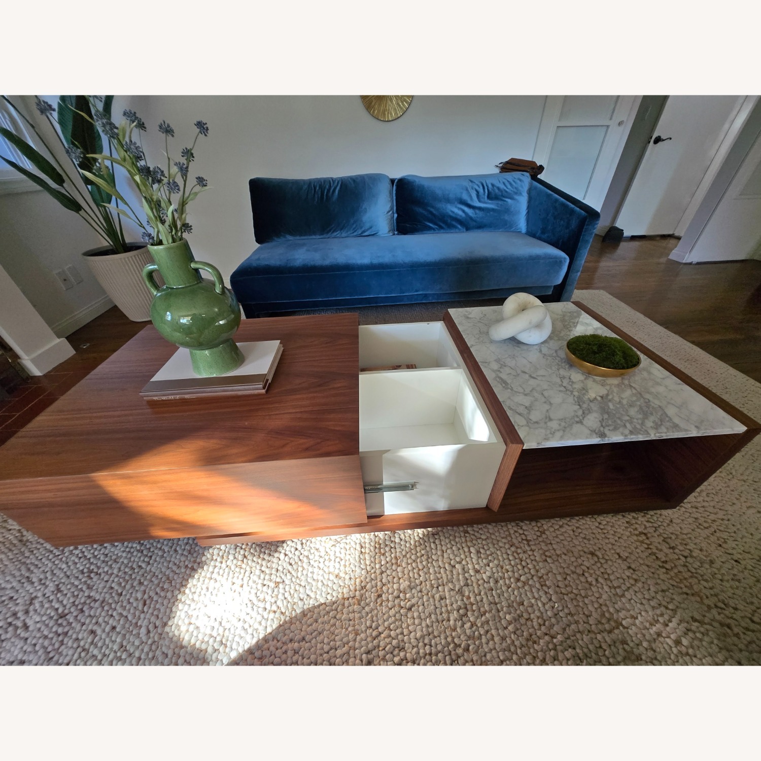 Rove Concepts Truman Walnut and Marble Coffee Table - image-3