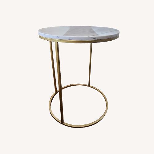 Used Rove Concepts Aaren White Marble Side Table for sale on AptDeco