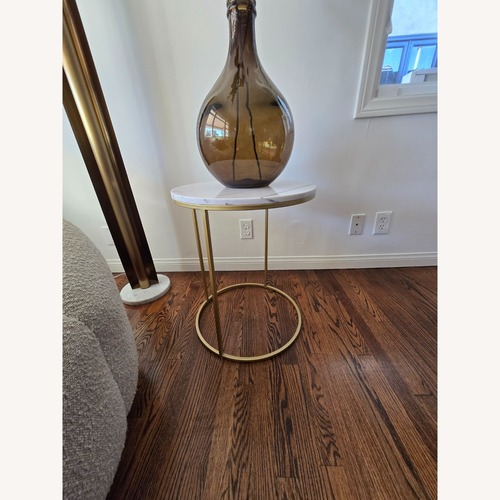 Used Rove Concepts Aaren White Marble Side Table for sale on AptDeco