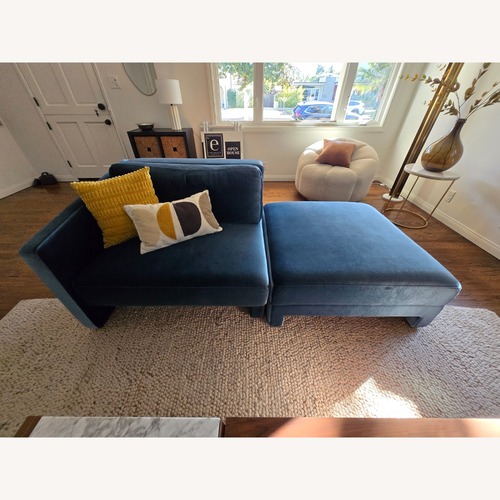 Used Rove Concepts Bristol Blue Velvet 3+ Piece Sectional for sale on AptDeco