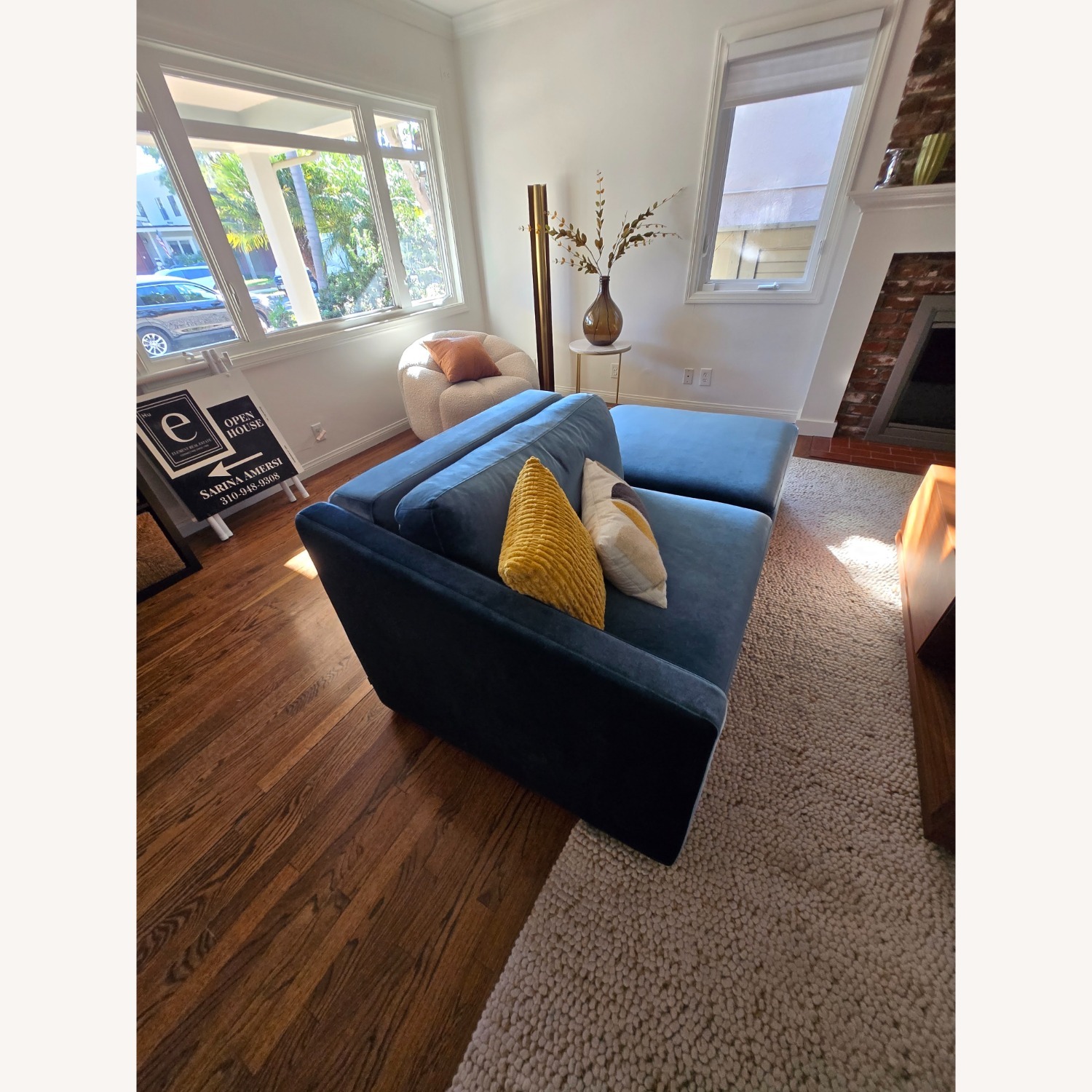 Rove Concepts Bristol Blue Velvet 3+ Piece Sectional - image-3