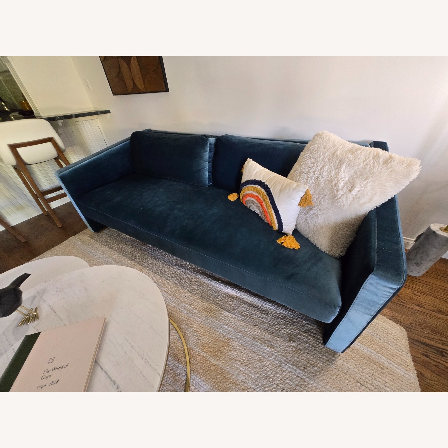 Rove Concepts Bristol Blue Velvet Sleeper Sofa - image-1