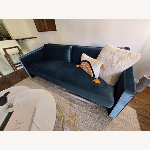 Used Rove Concepts Bristol Blue Velvet Sleeper Sofa for sale on AptDeco