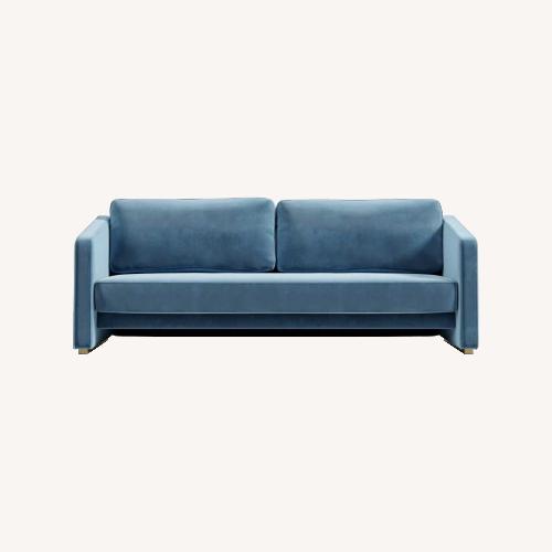 Used Rove Concepts Bristol Blue Velvet Sleeper Sofa for sale on AptDeco
