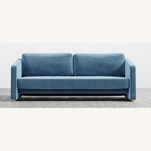 Used Rove Concepts Bristol Blue Velvet Sleeper Sofa for sale on AptDeco