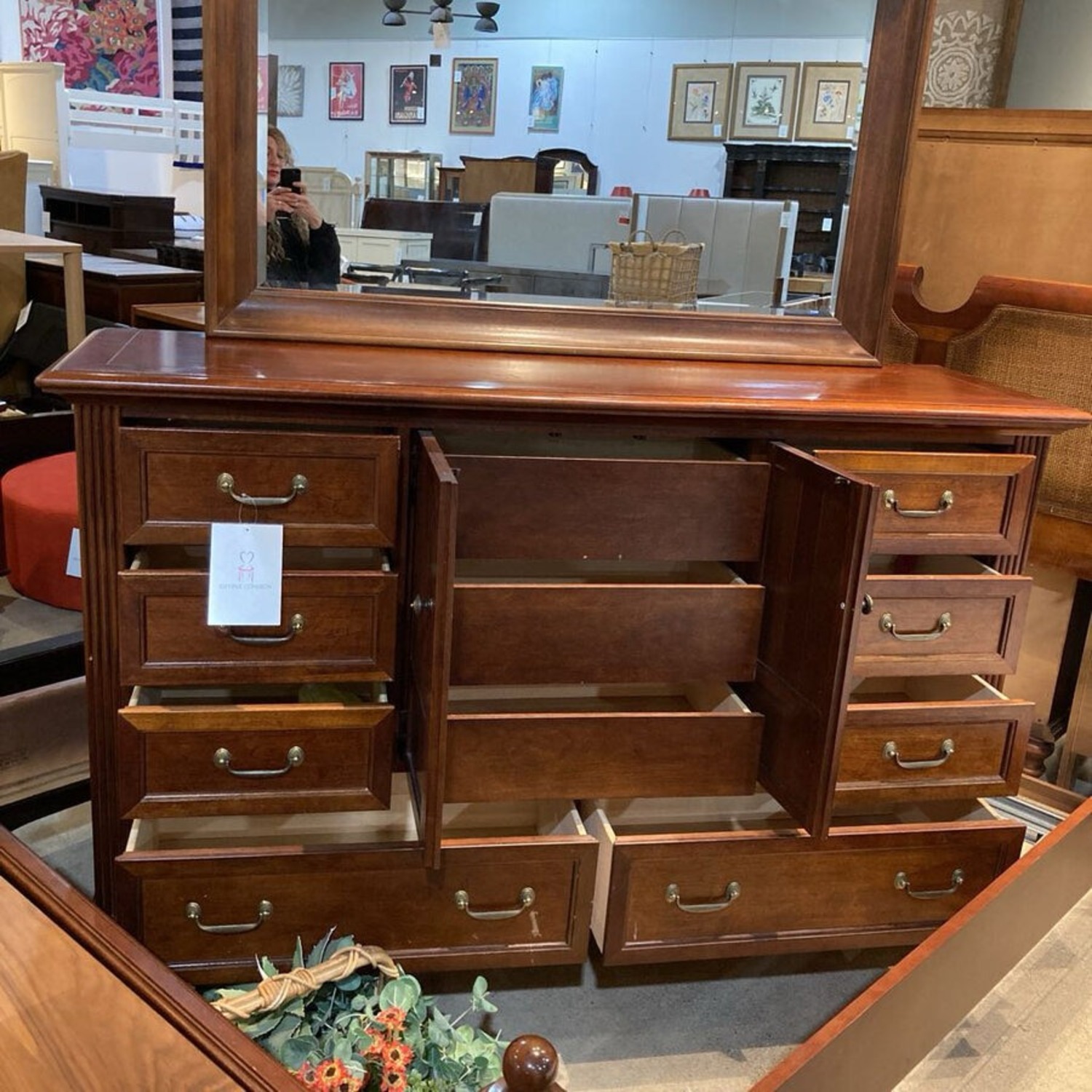 Stanley British Colony 11-Drawer w Mirror Dresser - image-3