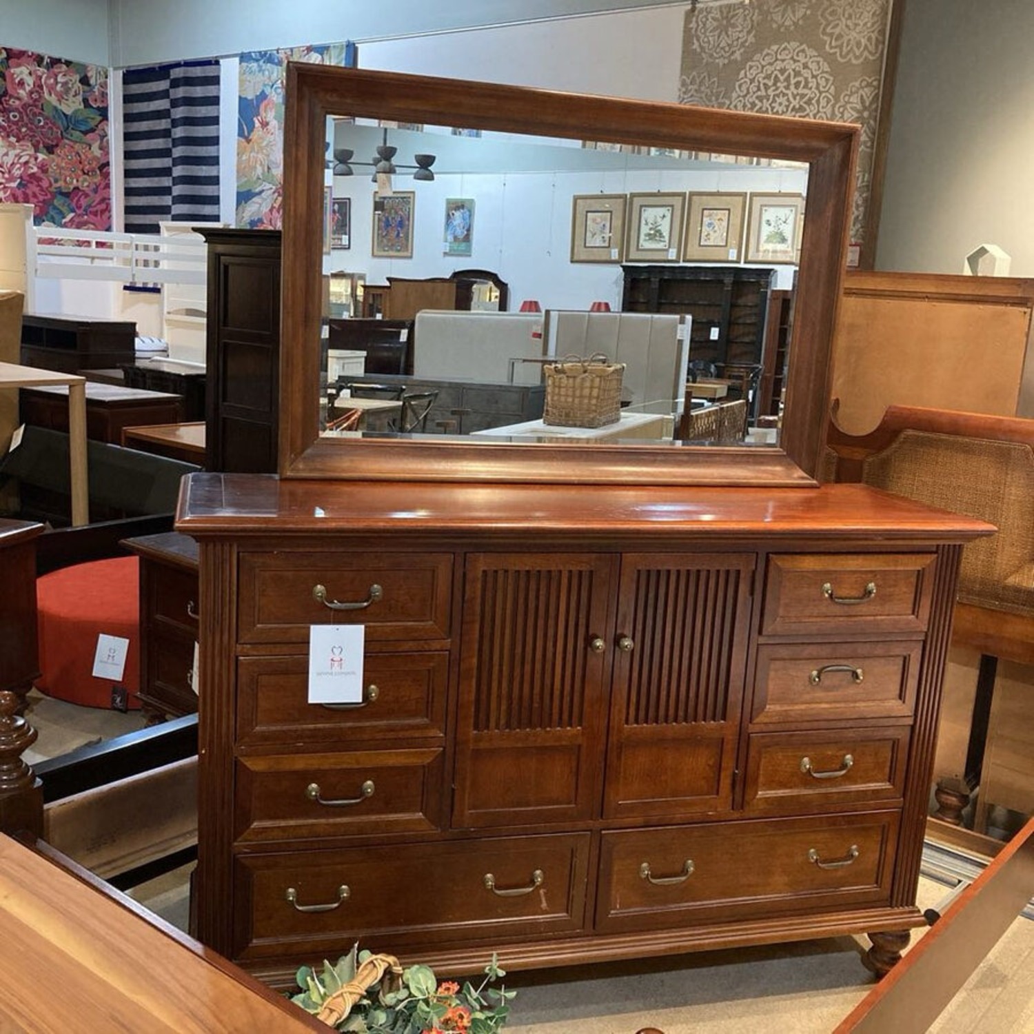 Stanley British Colony 11-Drawer w Mirror Dresser - image-9