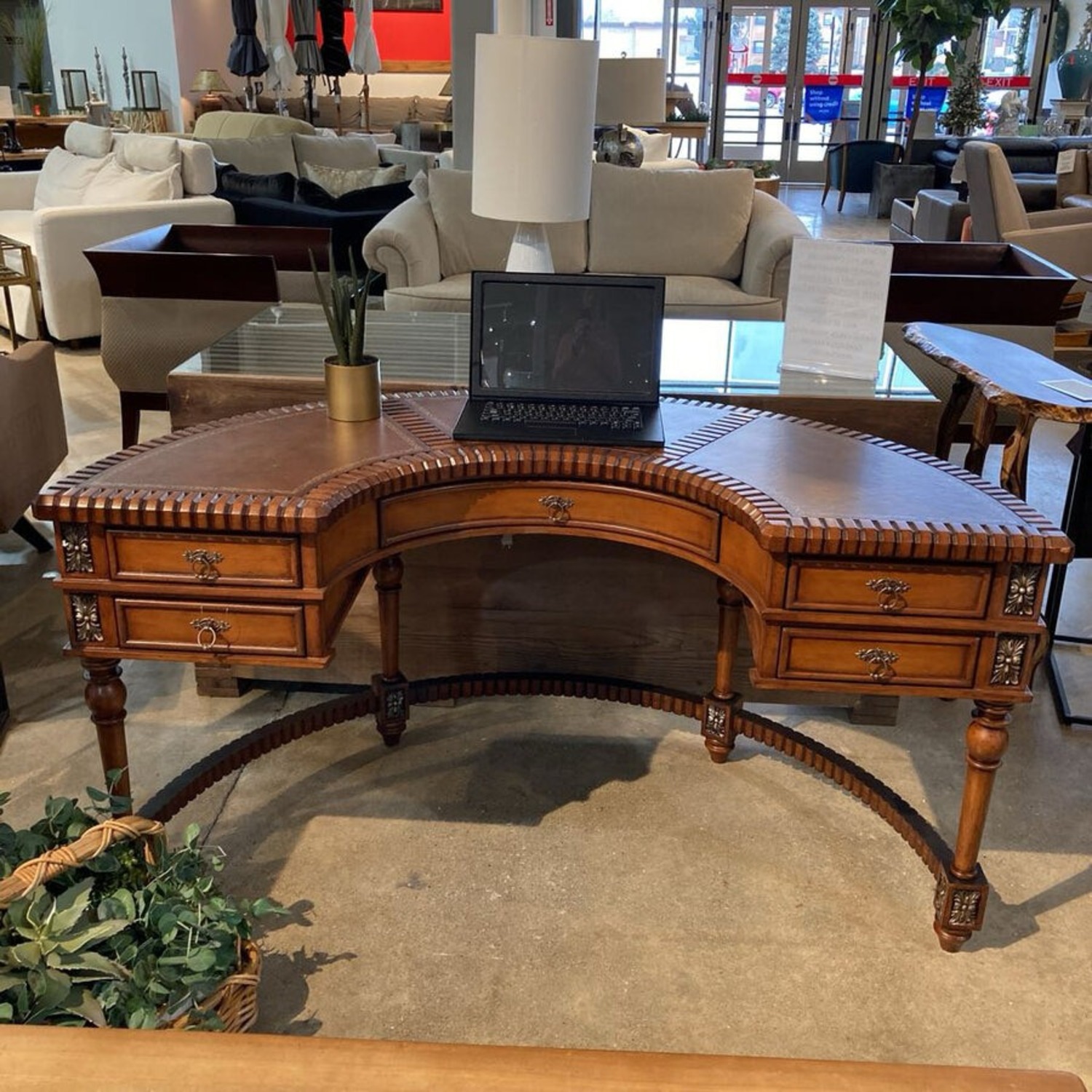 Geneva Elegant Demilune Executive Desk - image-3