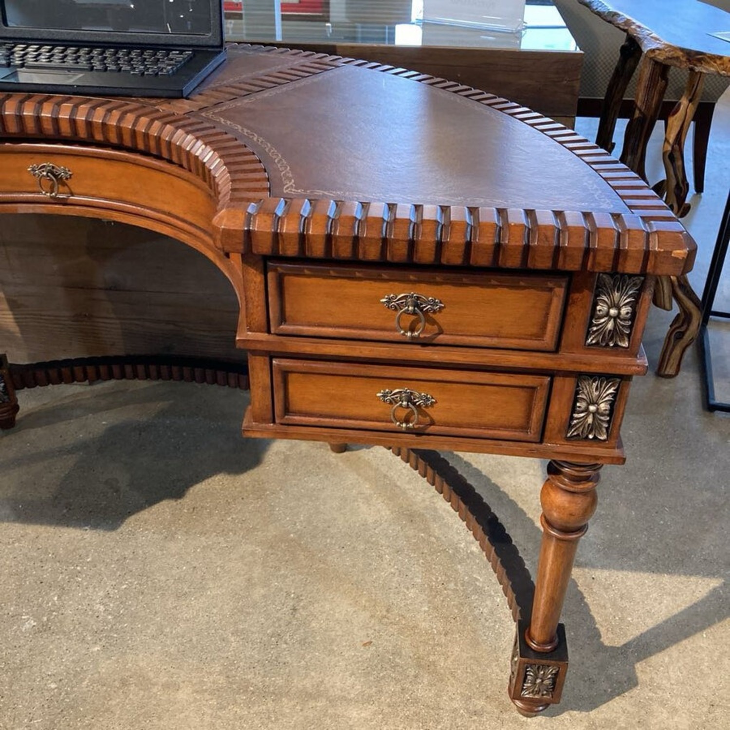 Geneva Elegant Demilune Executive Desk - image-5