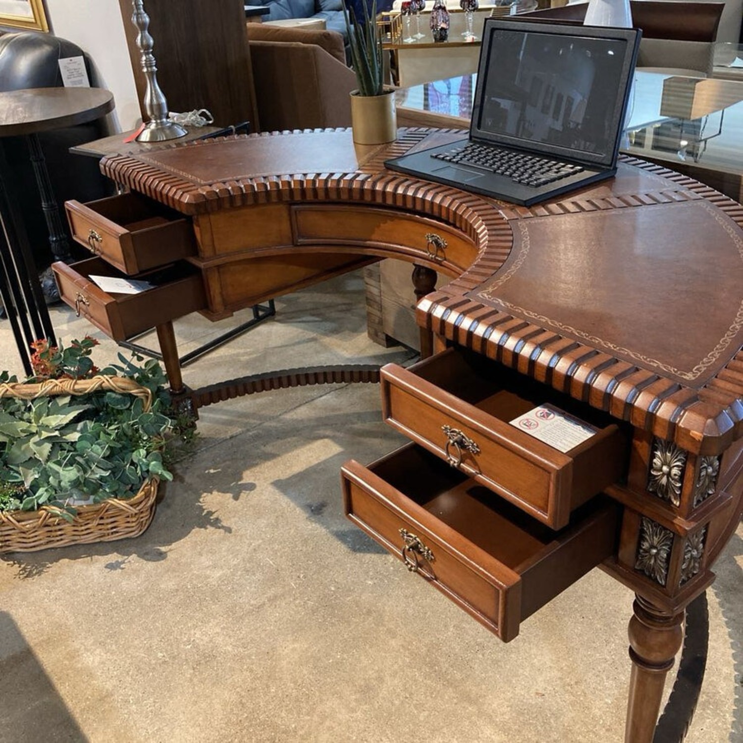 Geneva Elegant Demilune Executive Desk - image-6