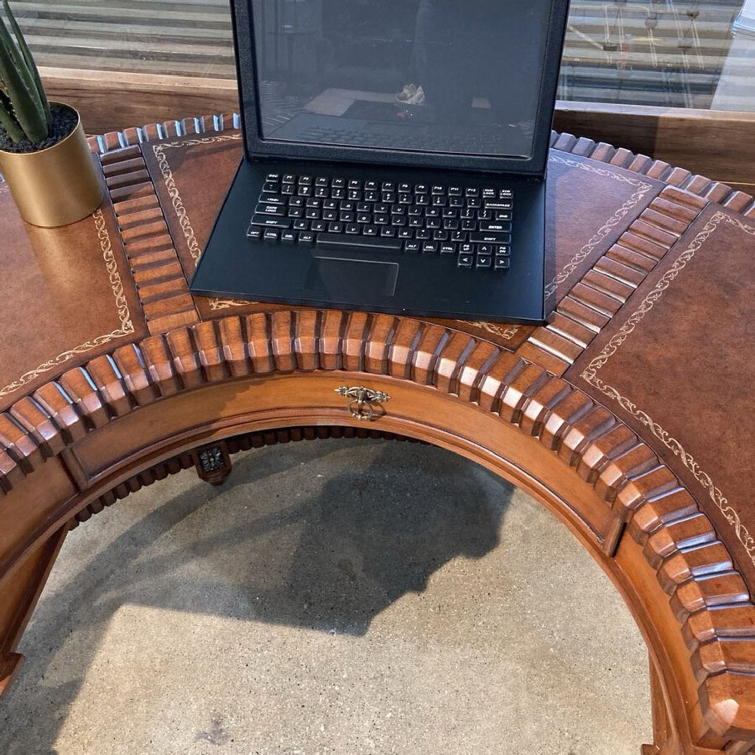 Geneva Elegant Demilune Executive Desk - image-12