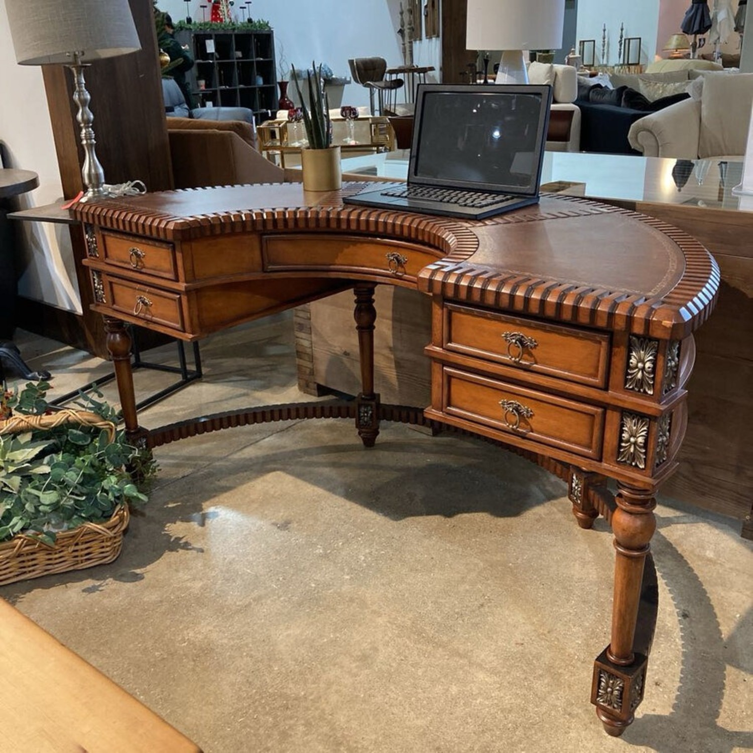 Geneva Elegant Demilune Executive Desk - image-1