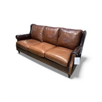 Hancock & Moore Burnished Faux Crocodile & Leather 3-Seat Sofa