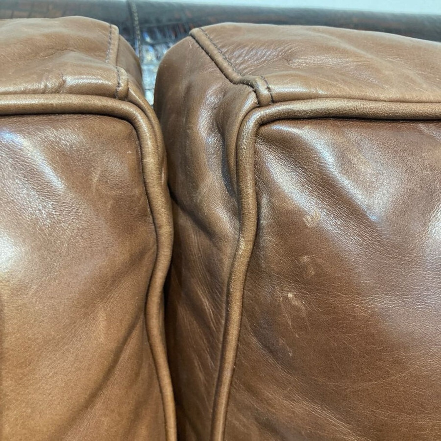 Hancock & Moore Burnished Faux Crocodile & Leather 3-Seat Sofa - image-12