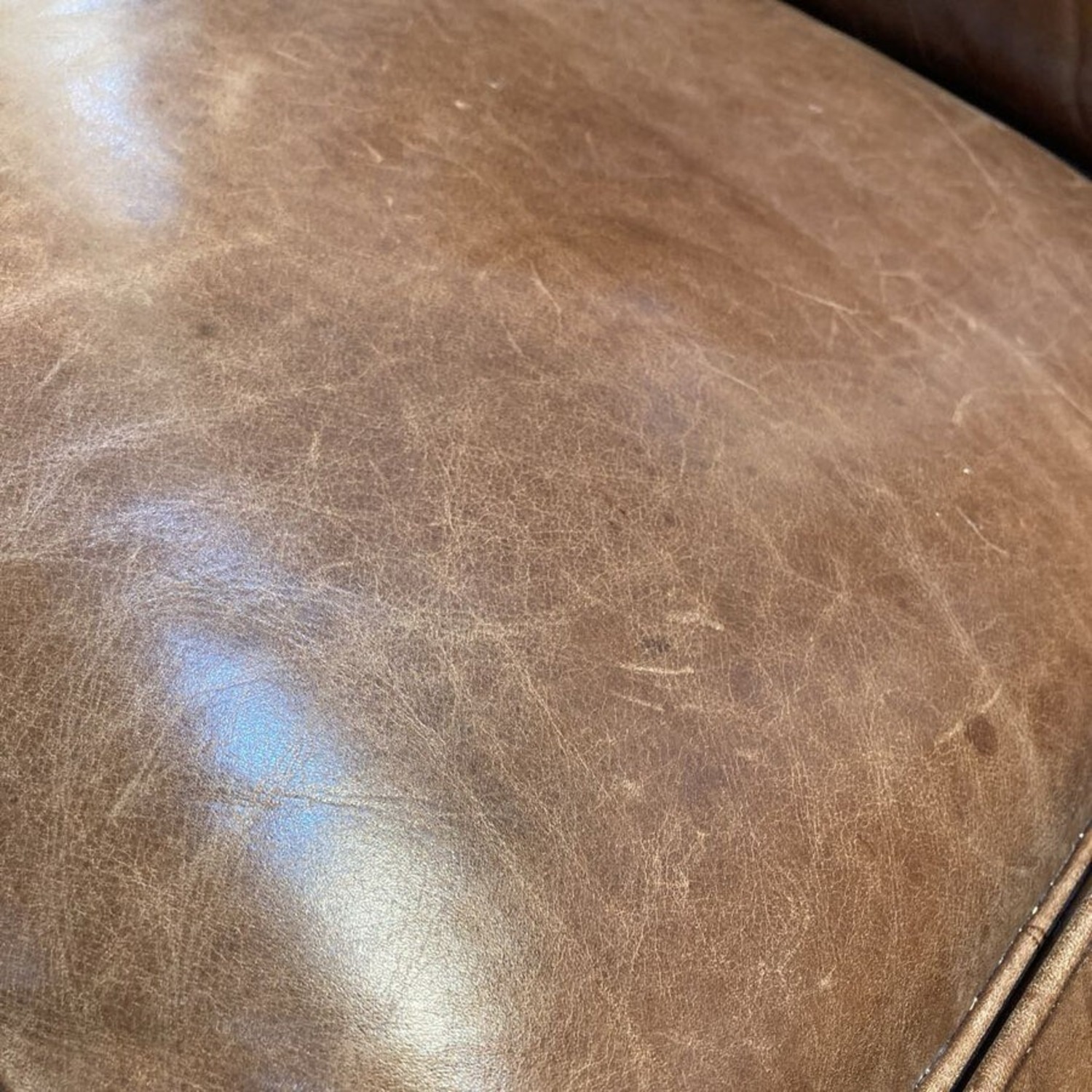 Hancock & Moore Burnished Faux Crocodile & Leather 3-Seat Sofa - image-6