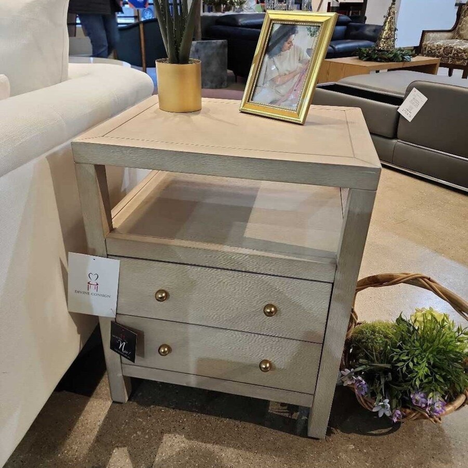 Joss & Main Celine 2-Drawer Nightstand Antique Taupe  - image-3