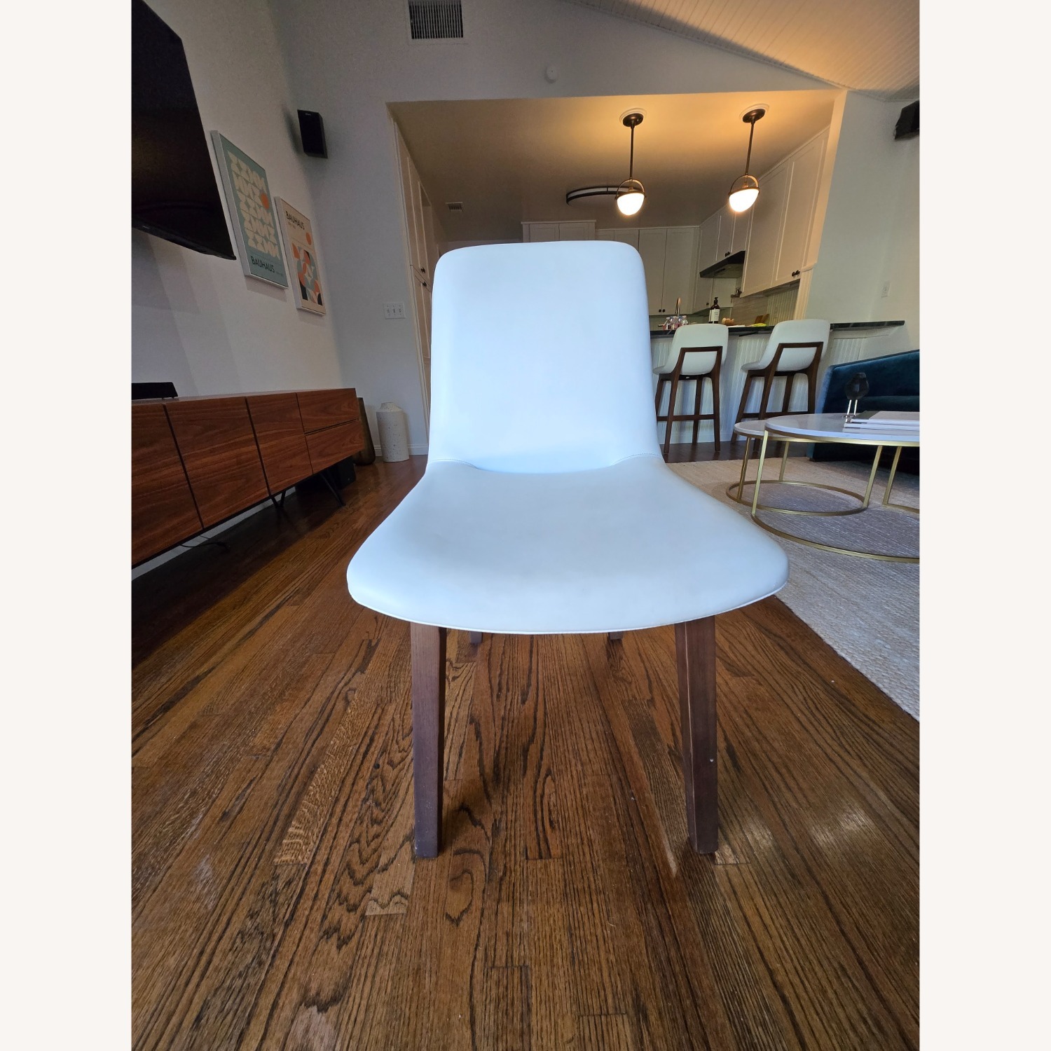 Rove Concepts White and Walnut Dining Chairs - image-3