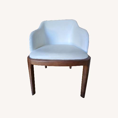 Used Rove Concepts Aubrey White and Walnut Armchair for sale on AptDeco