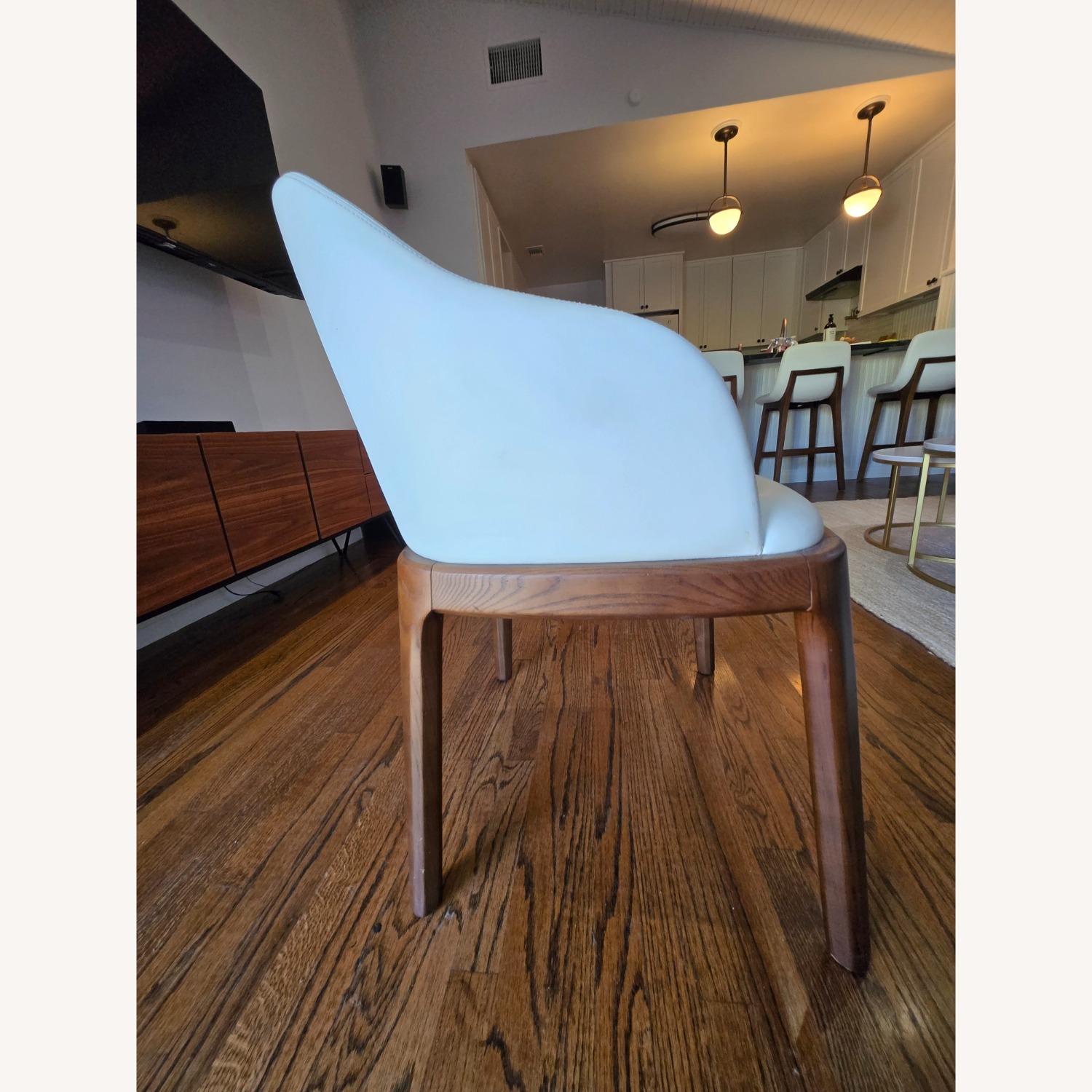 Rove Concepts Aubrey White and Walnut Armchair - image-2