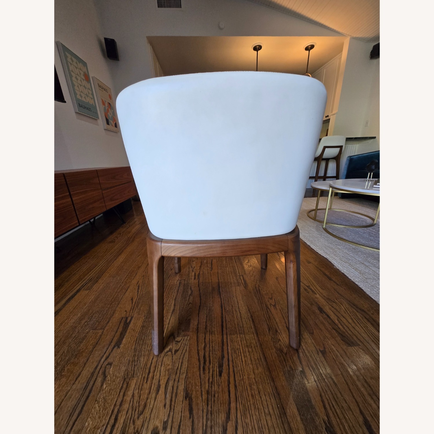 Rove Concepts Aubrey White and Walnut Armchair - image-3