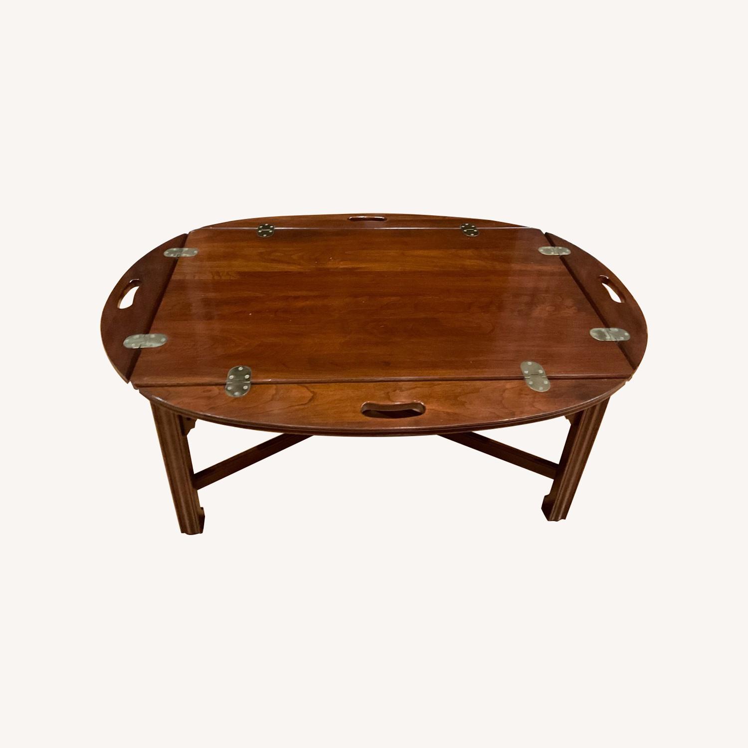 Dark Brown Wood Coffee Table with flip sides - image-0