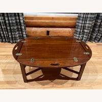 Dark Brown Wood Coffee Table with flip sides