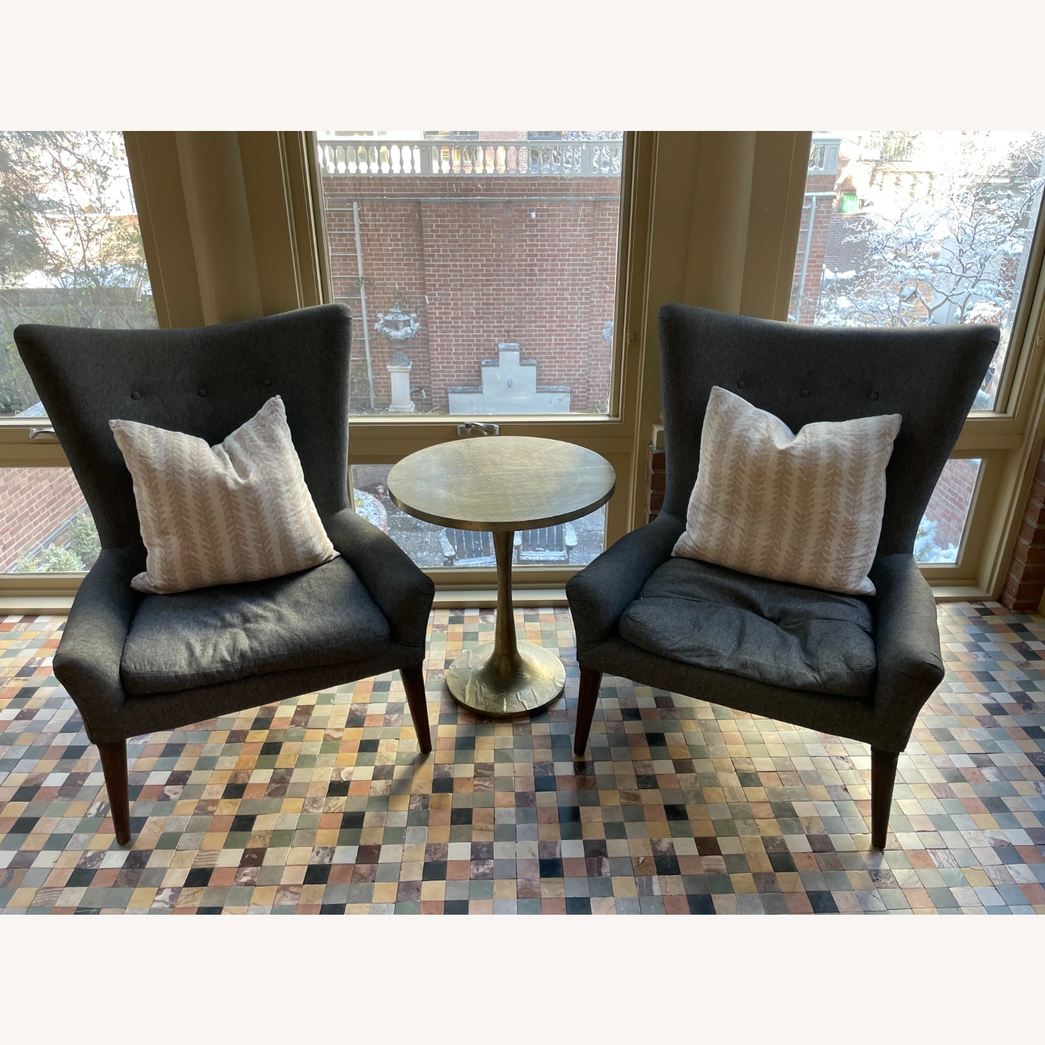 HD Buttercup Dark Gray Fabric Accent Chairs - image-4