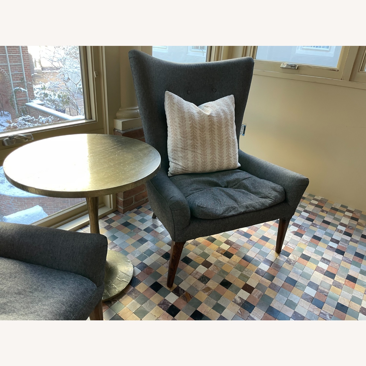 HD Buttercup Dark Gray Fabric Accent Chairs - image-3