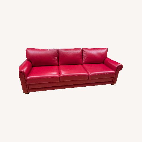 Used Elite Leather Company Red Leather 3+ Seater Sofa for sale on AptDeco