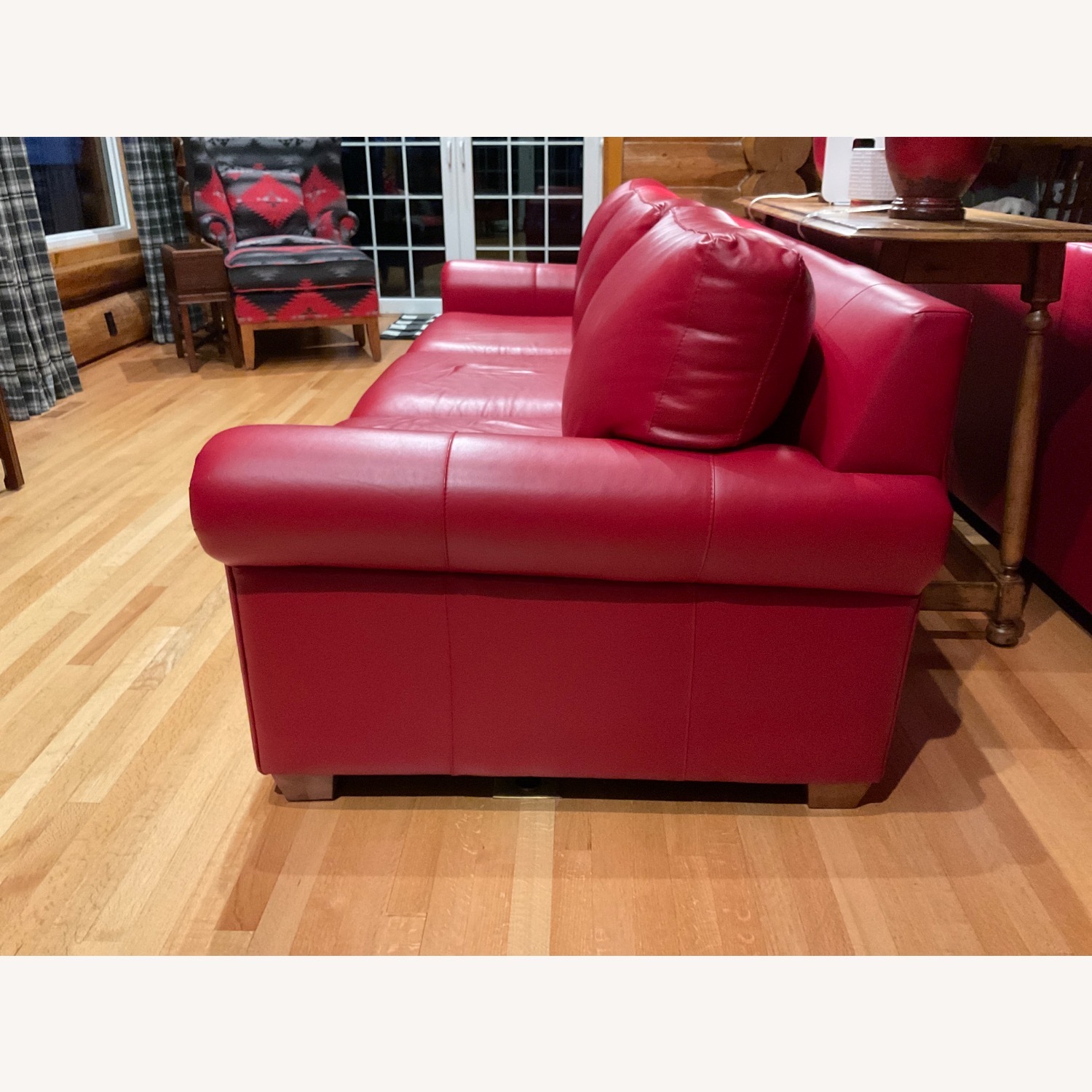 Elite Leather Company Red Leather 3+ Seater Sofa - image-3