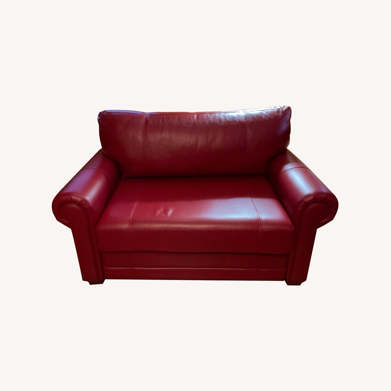 Elite Leather Company Red Leather Loveseat - image-0
