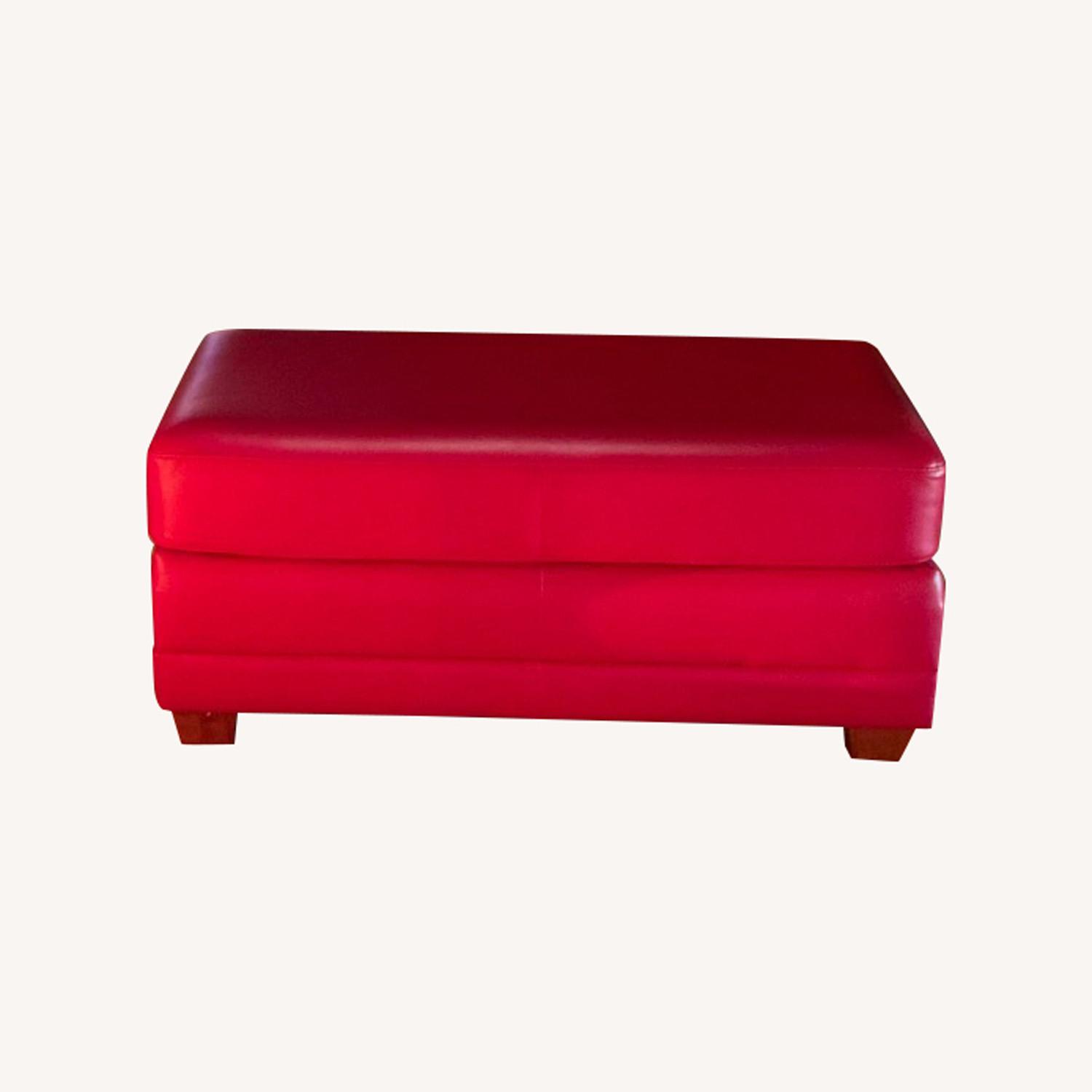 Elite Leather Company Montana Red Leather Bench - image-0