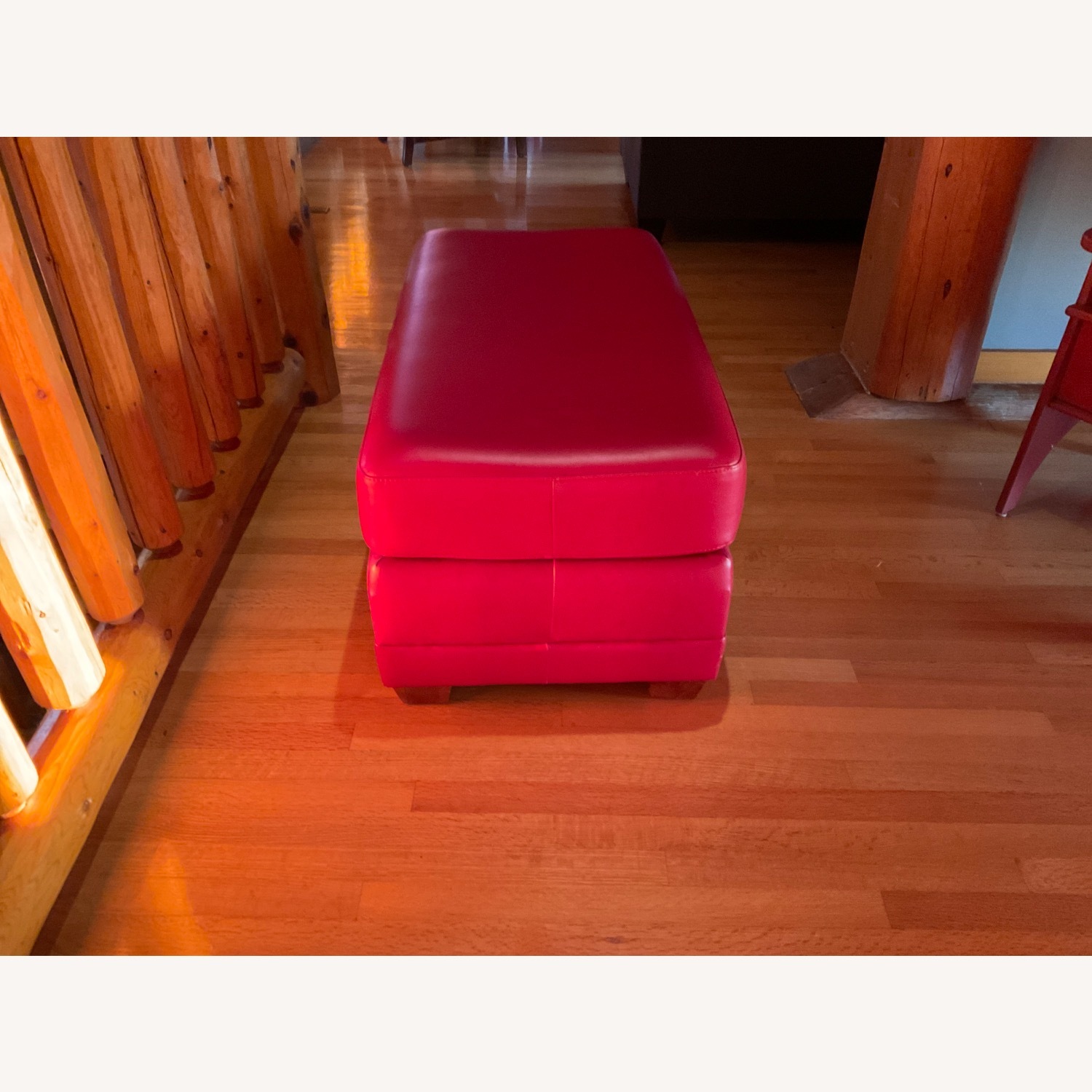 Elite Leather Company Montana Red Leather Bench - image-2