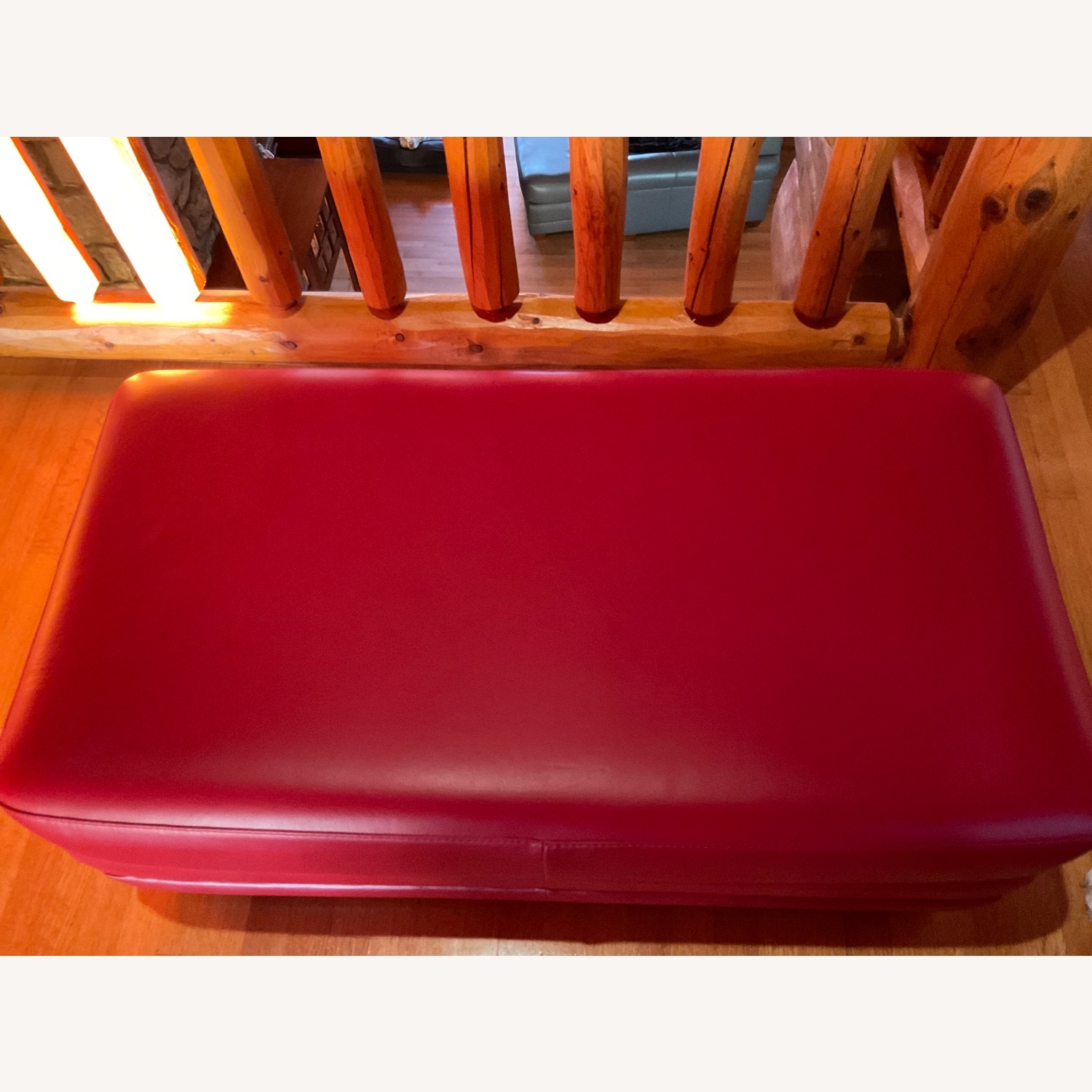 Elite Leather Company Montana Red Leather Bench - image-3