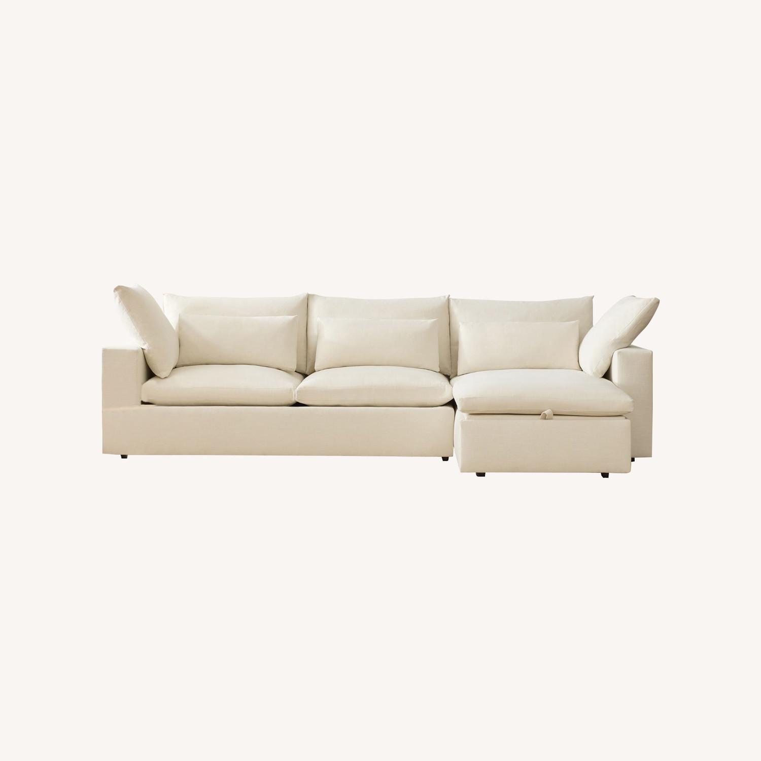 West Elm Light Grey Harmony Sleeper Sectional - image-0
