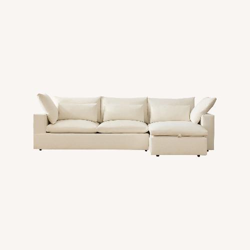 Used West Elm Light Grey Harmony Sleeper Sectional for sale on AptDeco