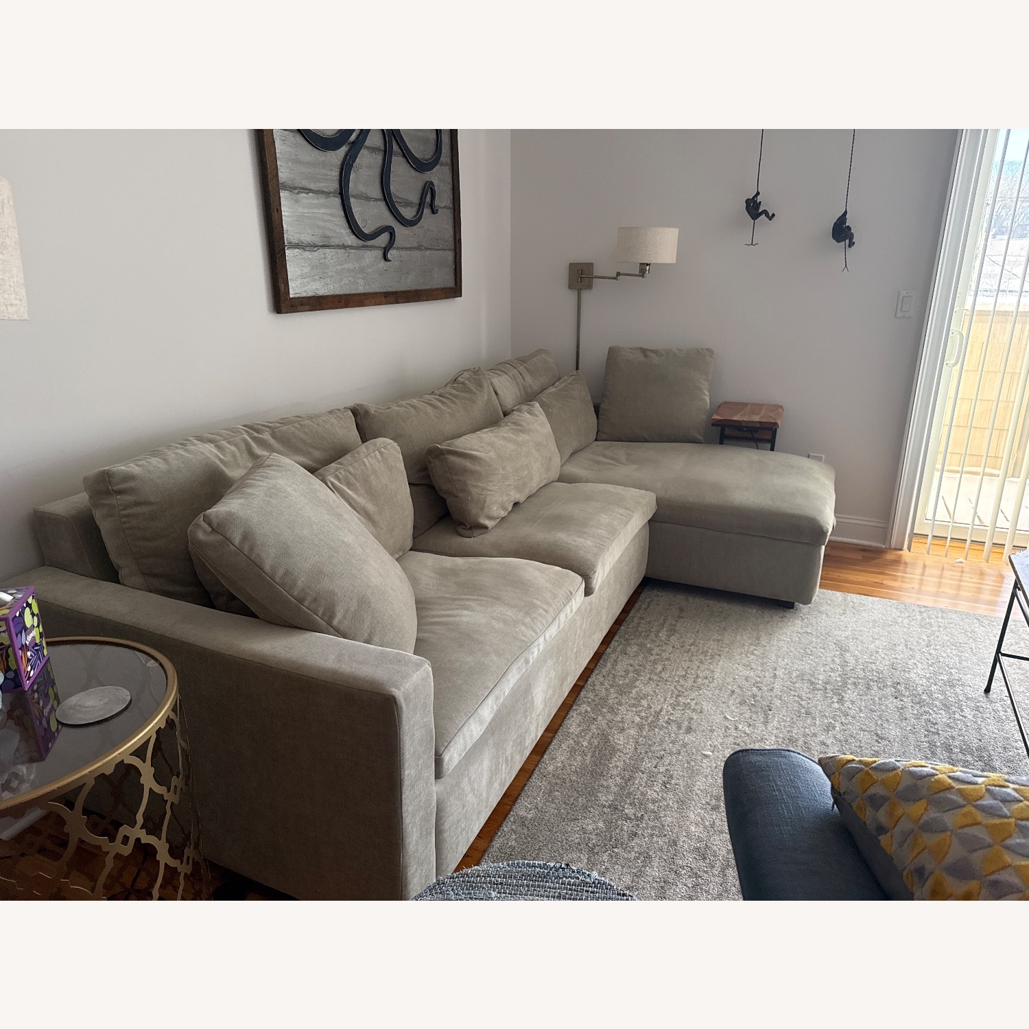 West Elm Light Grey Harmony Sleeper Sectional - image-3
