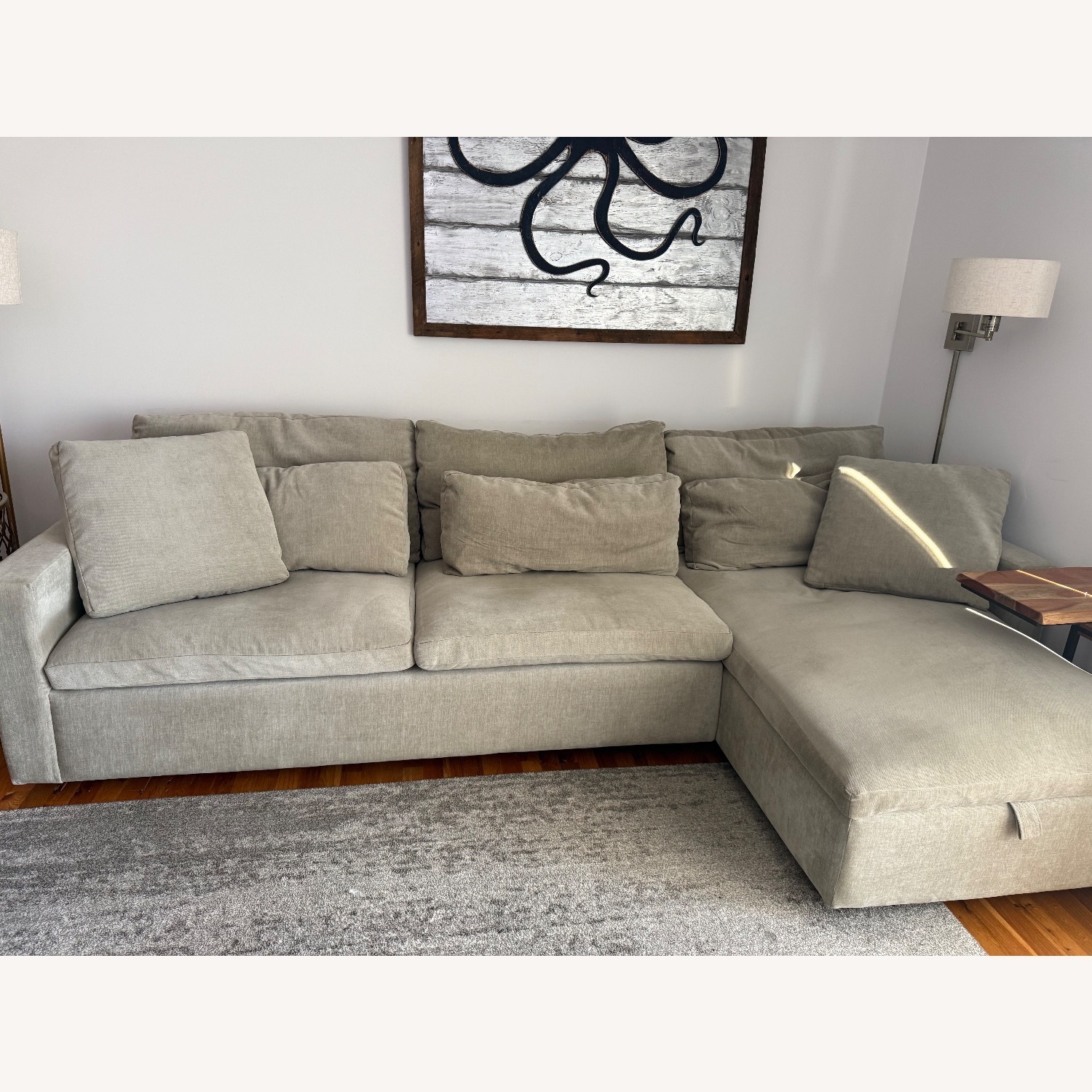 West Elm Light Grey Harmony Sleeper Sectional - image-4