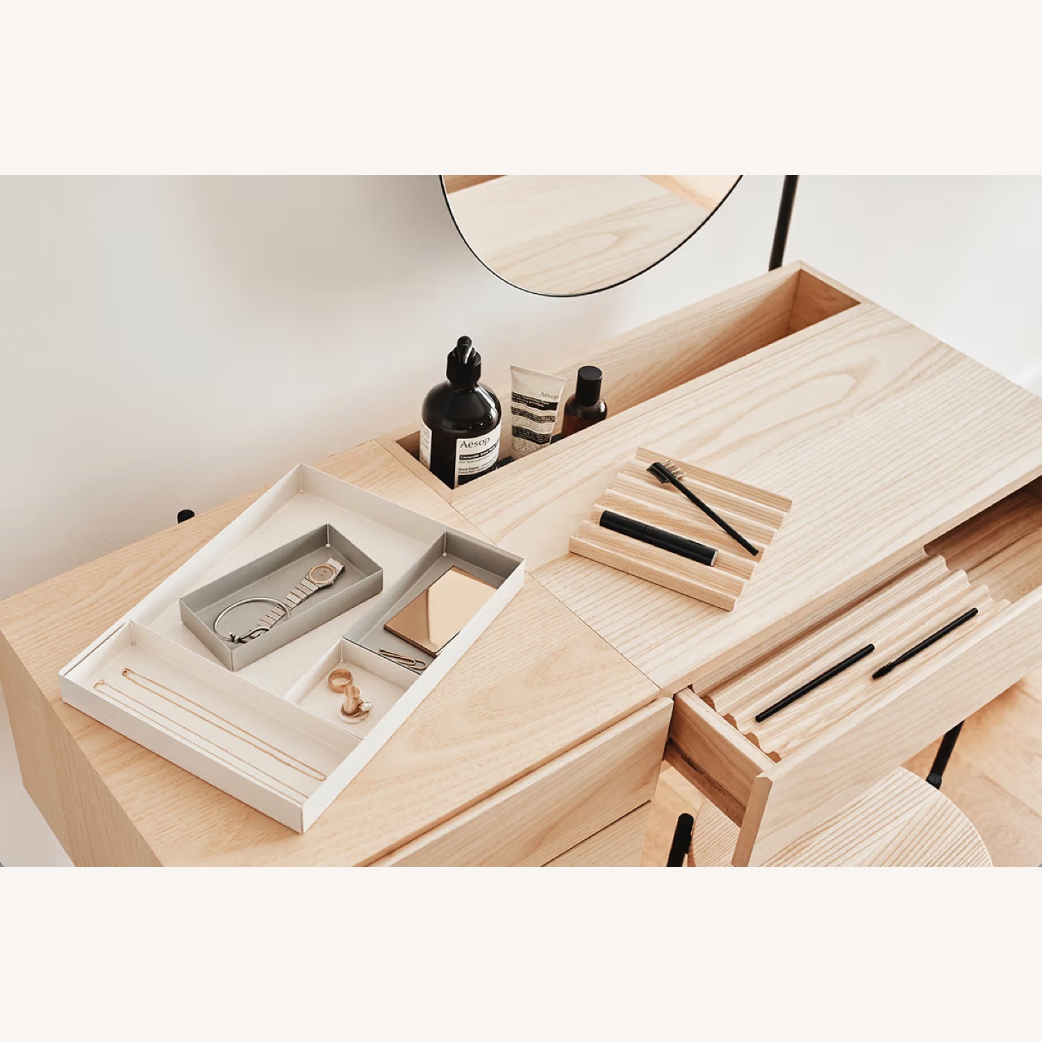 Dims. Composed Vanity Stool & Trays Set - image-7