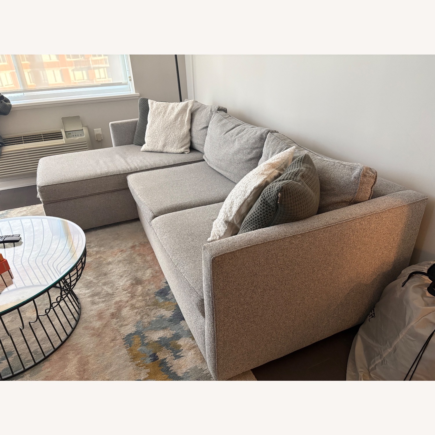 West Elm Dove Grey Harris 2-Piece Chaise Sectional with Storage - image-2