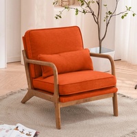 Lemley Mid Century Solid Wood Accent Chair