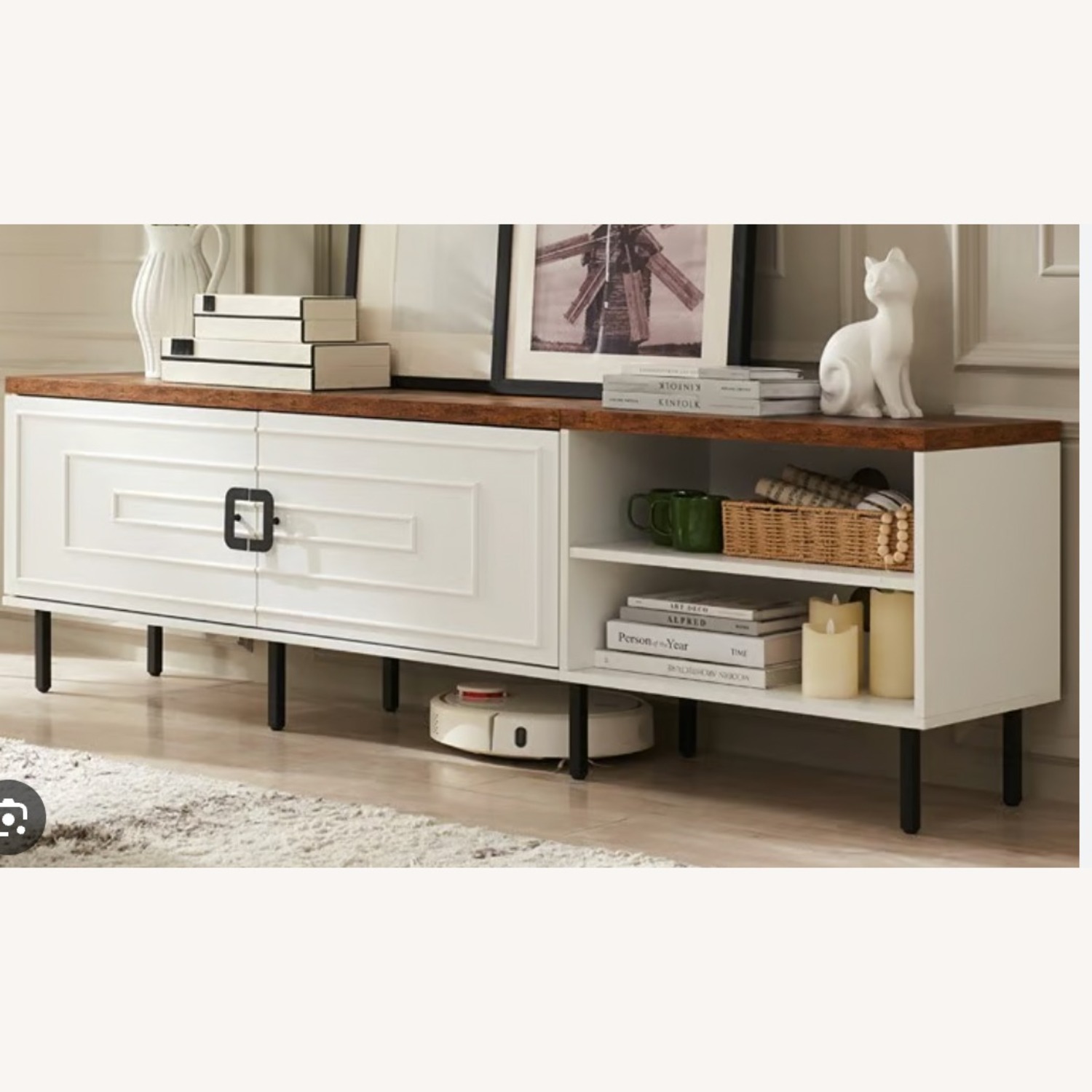 White Wood Media Storage - image-0