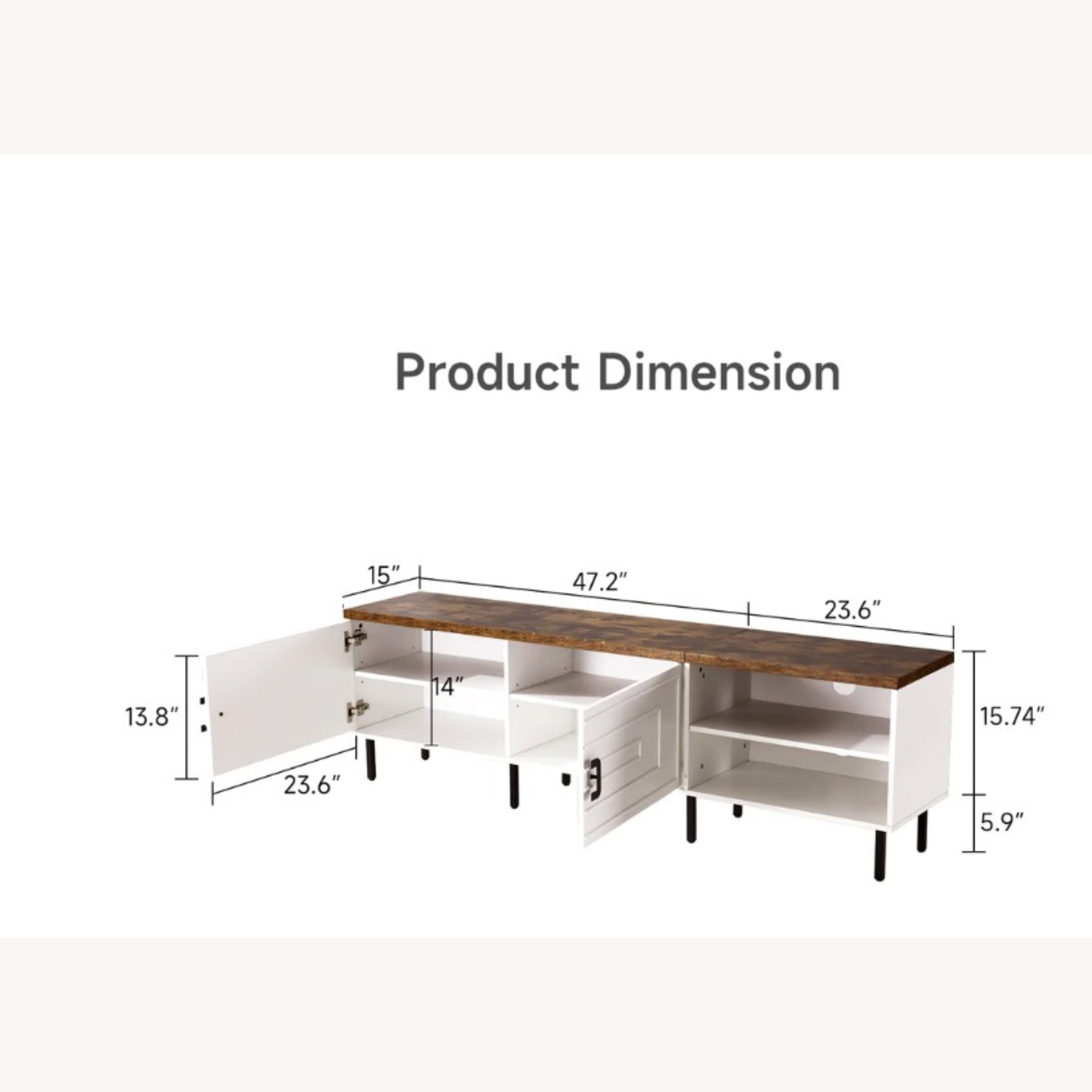 White Wood Media Storage - image-1