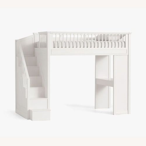Used Pottery Barn Kids White Wood Bunk Bed for sale on AptDeco