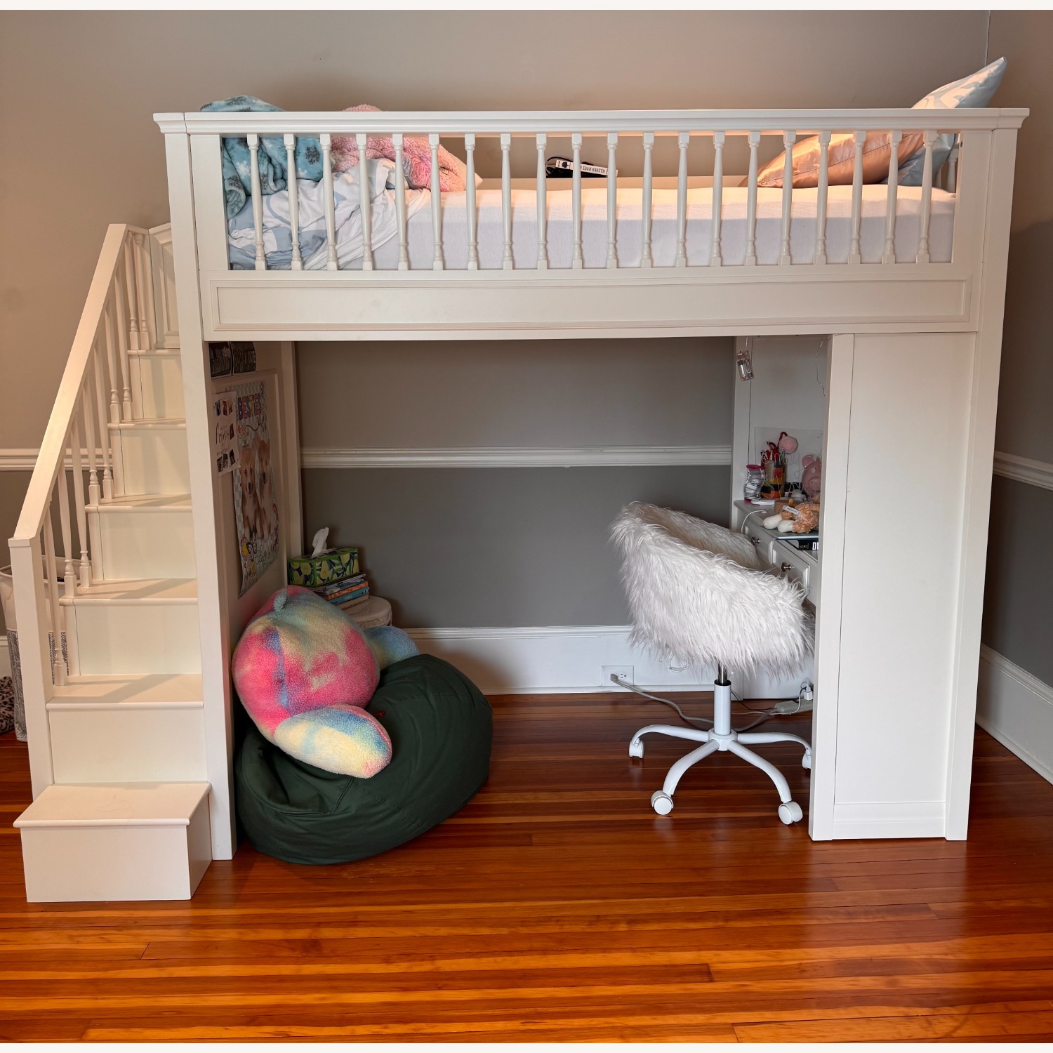 Pottery Barn Kids White Wood Bunk Bed - image-3