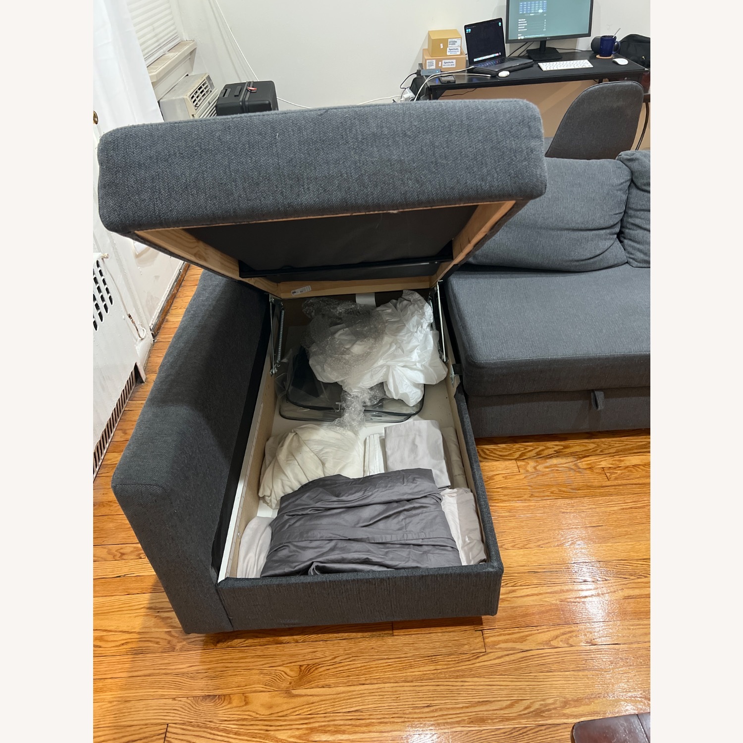 IKEA Dark Gray Sleeper Sofa - image-5