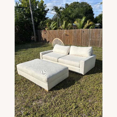 Used Restoration Hardware White Fabric Chaise Lounge for sale on AptDeco
