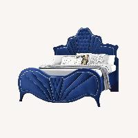 Wayfair Blue Velvet Queen Bed